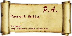 Paunert Anita névjegykártya